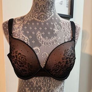 Secret Treasures Black Lace Floral Bra